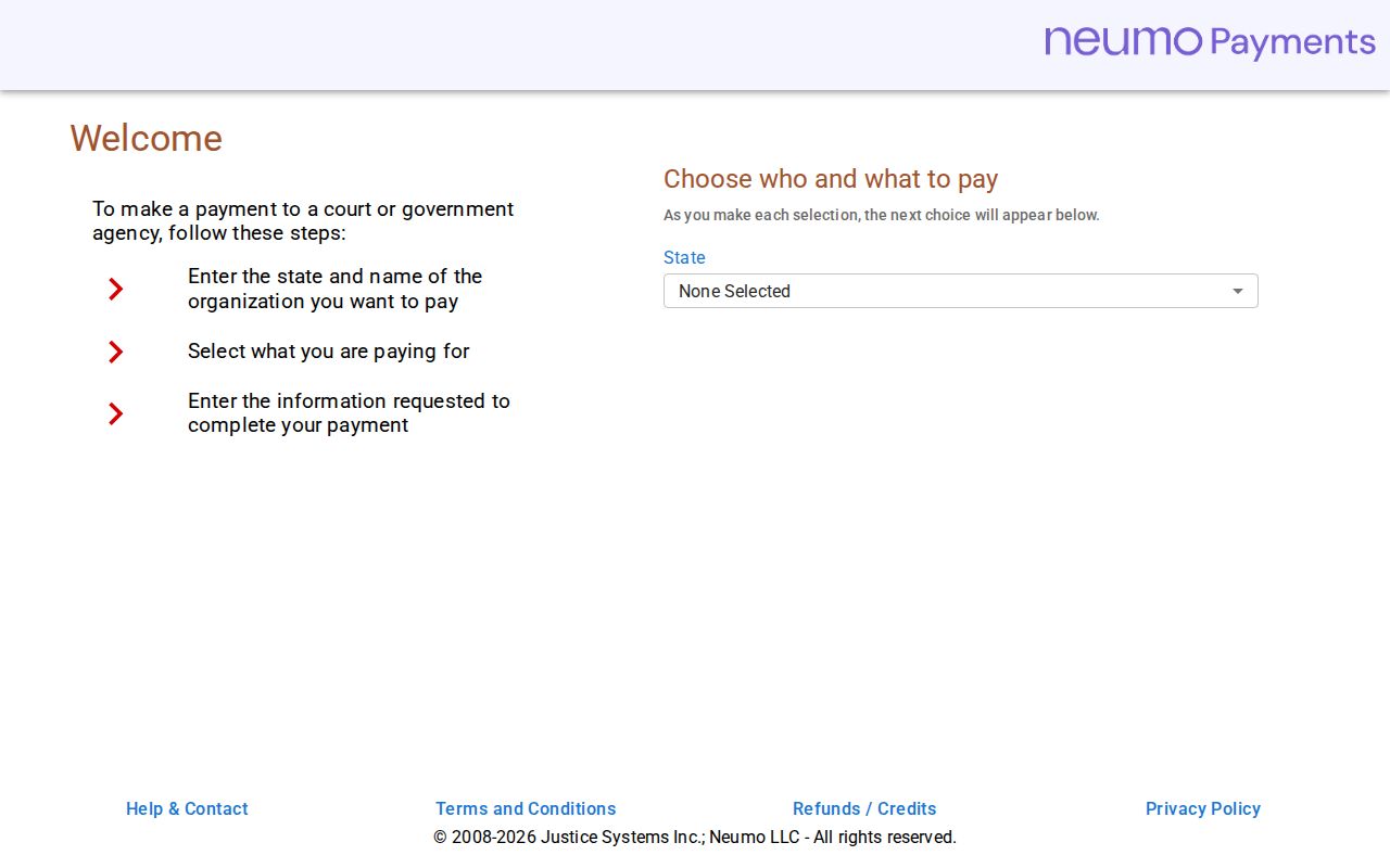 Blank Artesia-area municipal payment screen