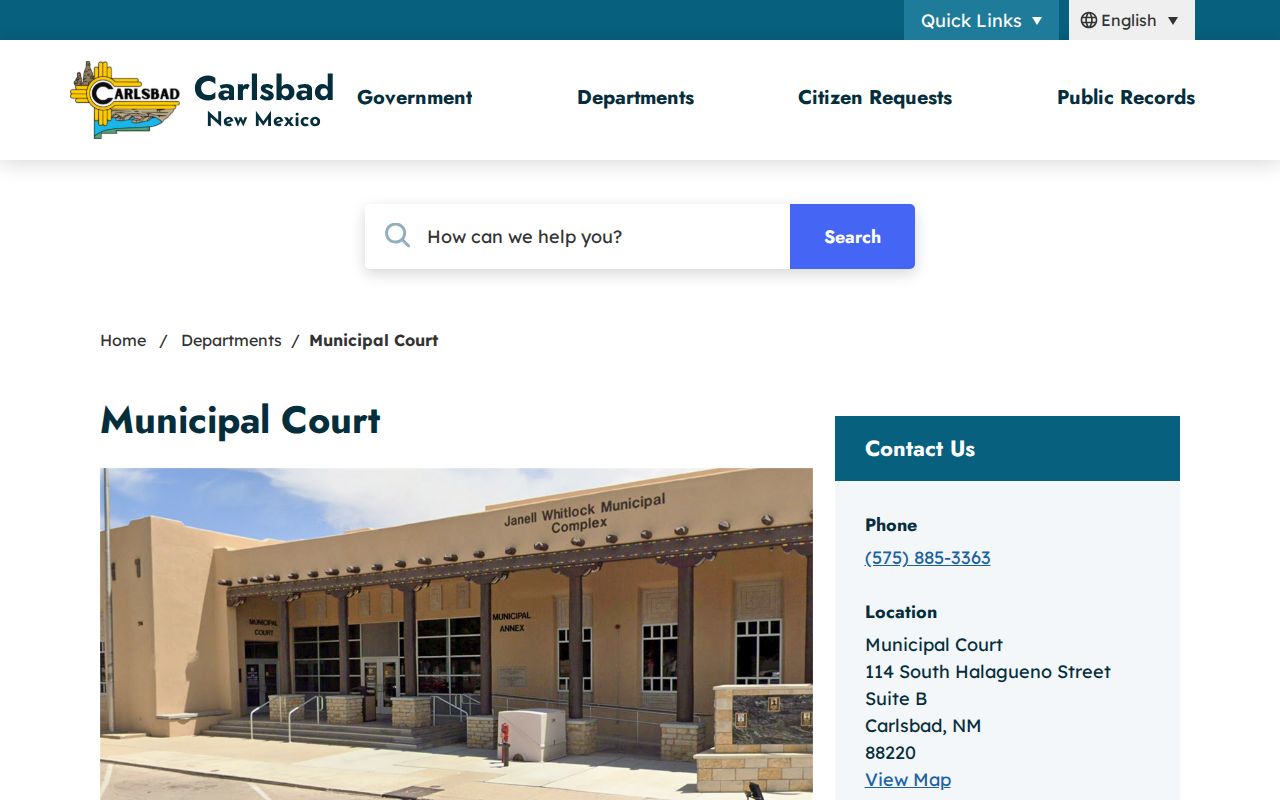 Carlsbad Municipal Court contact and payment information
