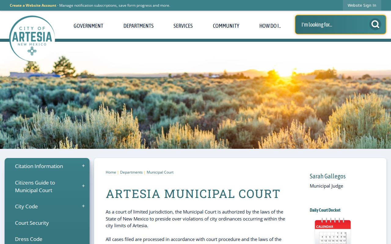 Carlsbad Municipal Court jurisdiction and contact block