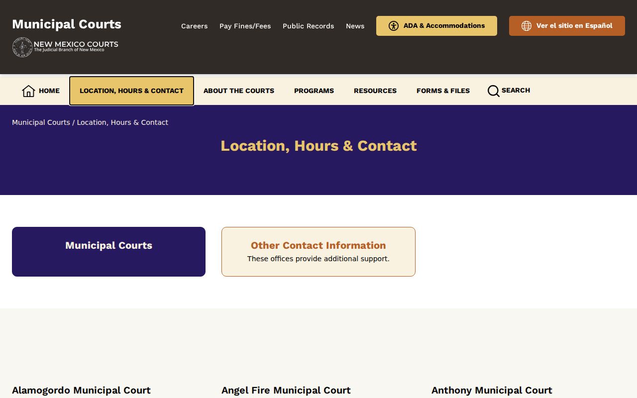 New Mexico statewide municipal court contact directory