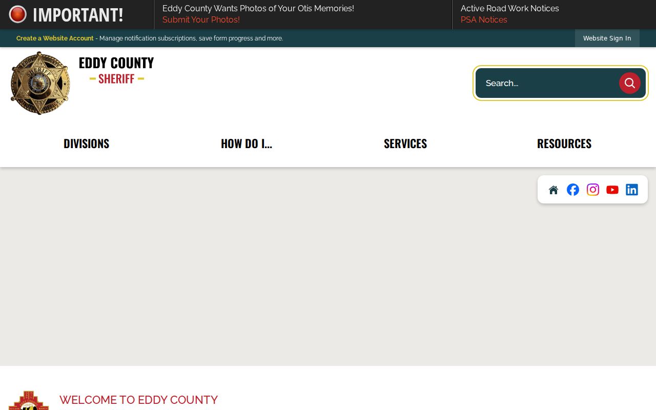 Eddy County Sheriff public services and records page